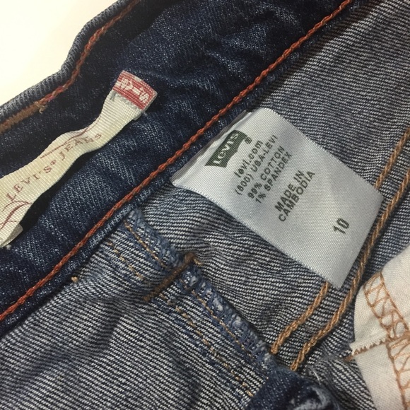 LEVI’S Jean Skirt Frayed Hem SZ 10 - Picture 5 of 7